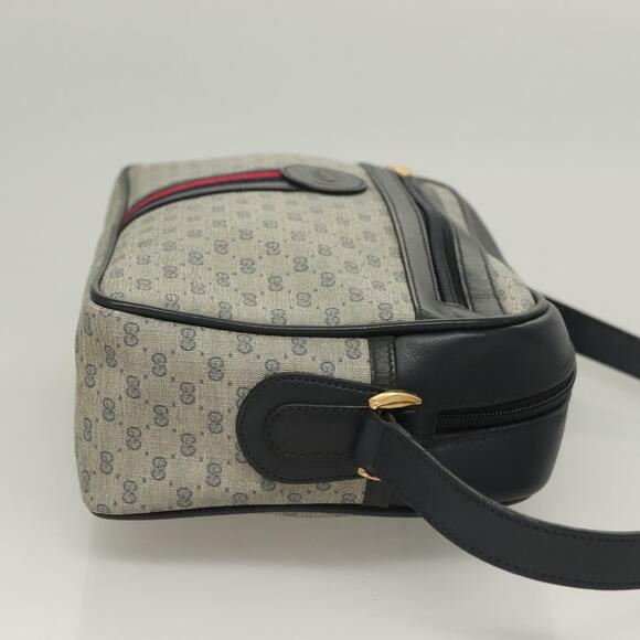 GUCCI Micro GG Supreme Sherry Line Clutch Bag Pvc Navy Gold